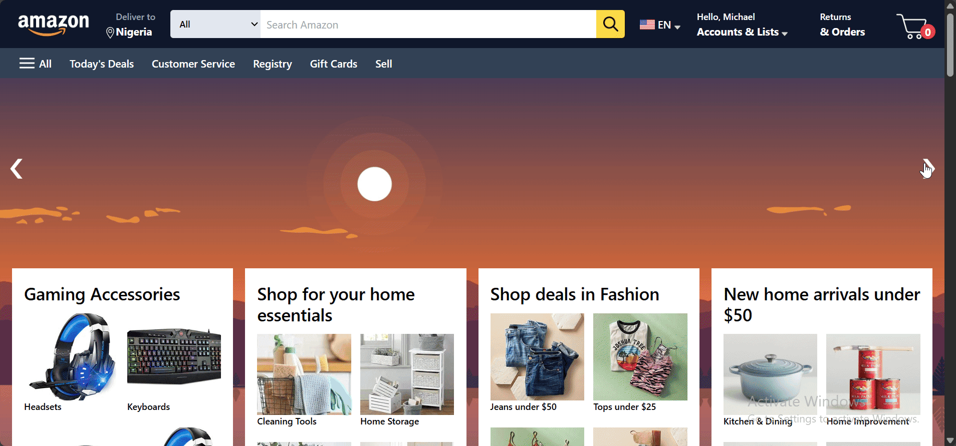 Amazon clone storefront